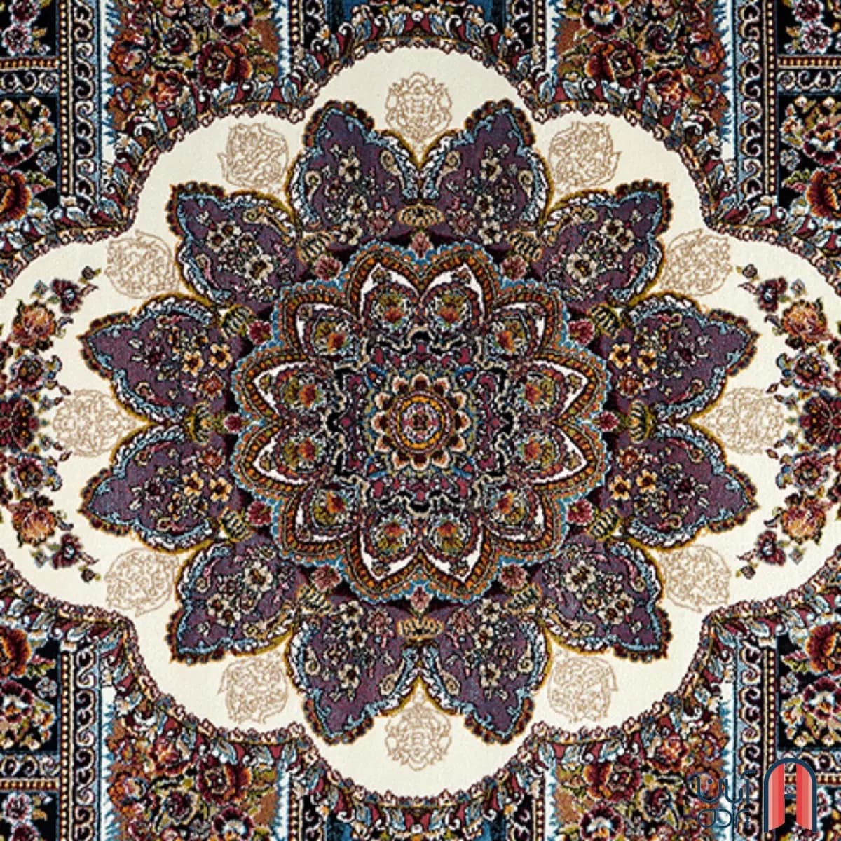 فرش کلکسیون کلاسیک کد C-116، رنگ کرم چهارمتری — تصویر ۳