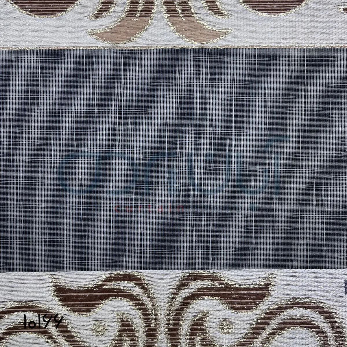 پرده زبرا طرح سنتی 2 رنگ کرم و قهوه ای روشن و تیره — تصویر ۳