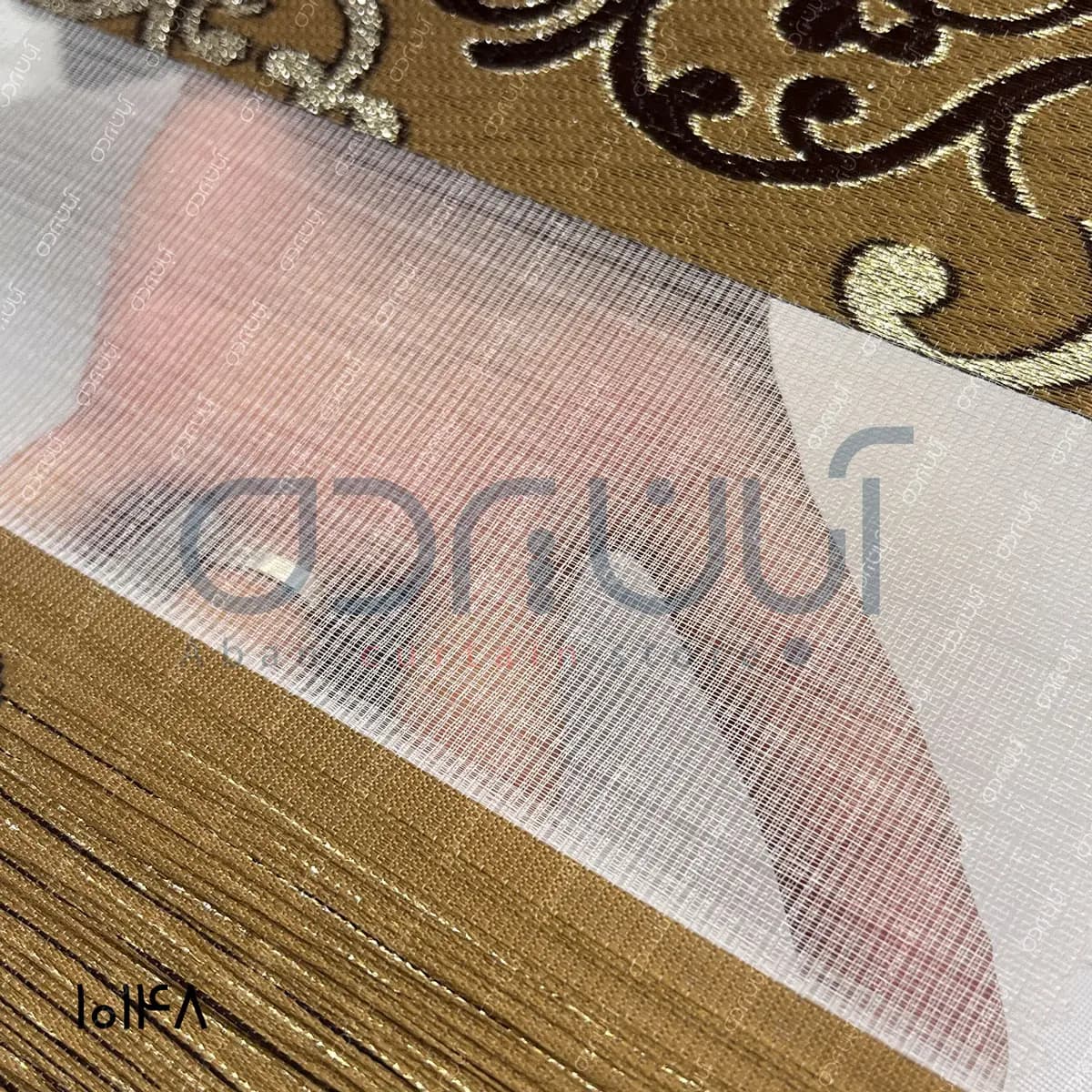 پرده زبرا طرح سنتی رنگ تنالیته قهوه ای — تصویر ۴