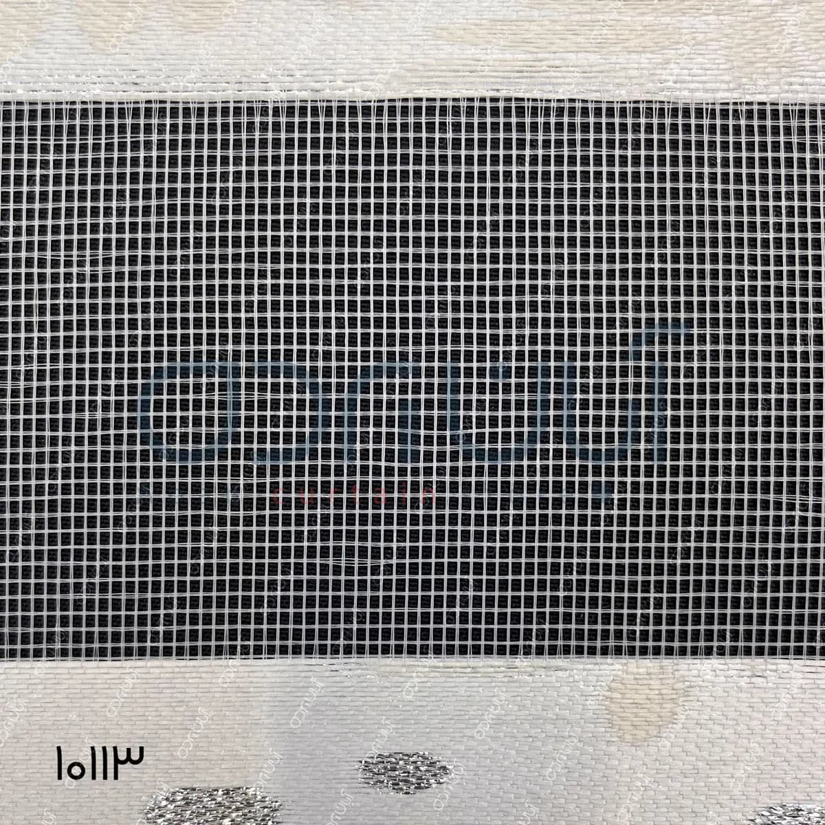 پرده زبرا طرح گل گندم رنگ سفید و کرم — تصویر ۳