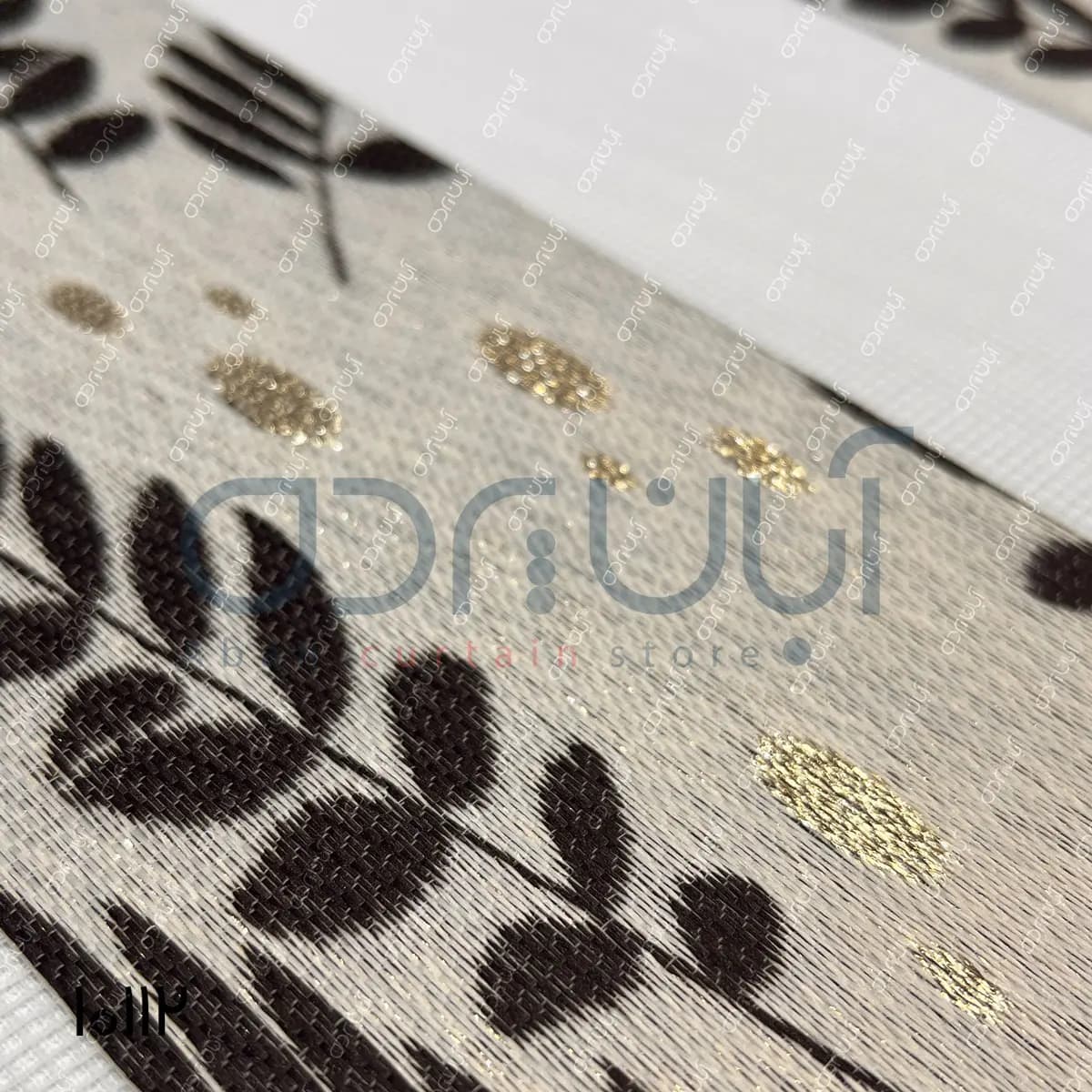 پرده زبرا طرح گل گندم رنگ طوسی — تصویر ۲