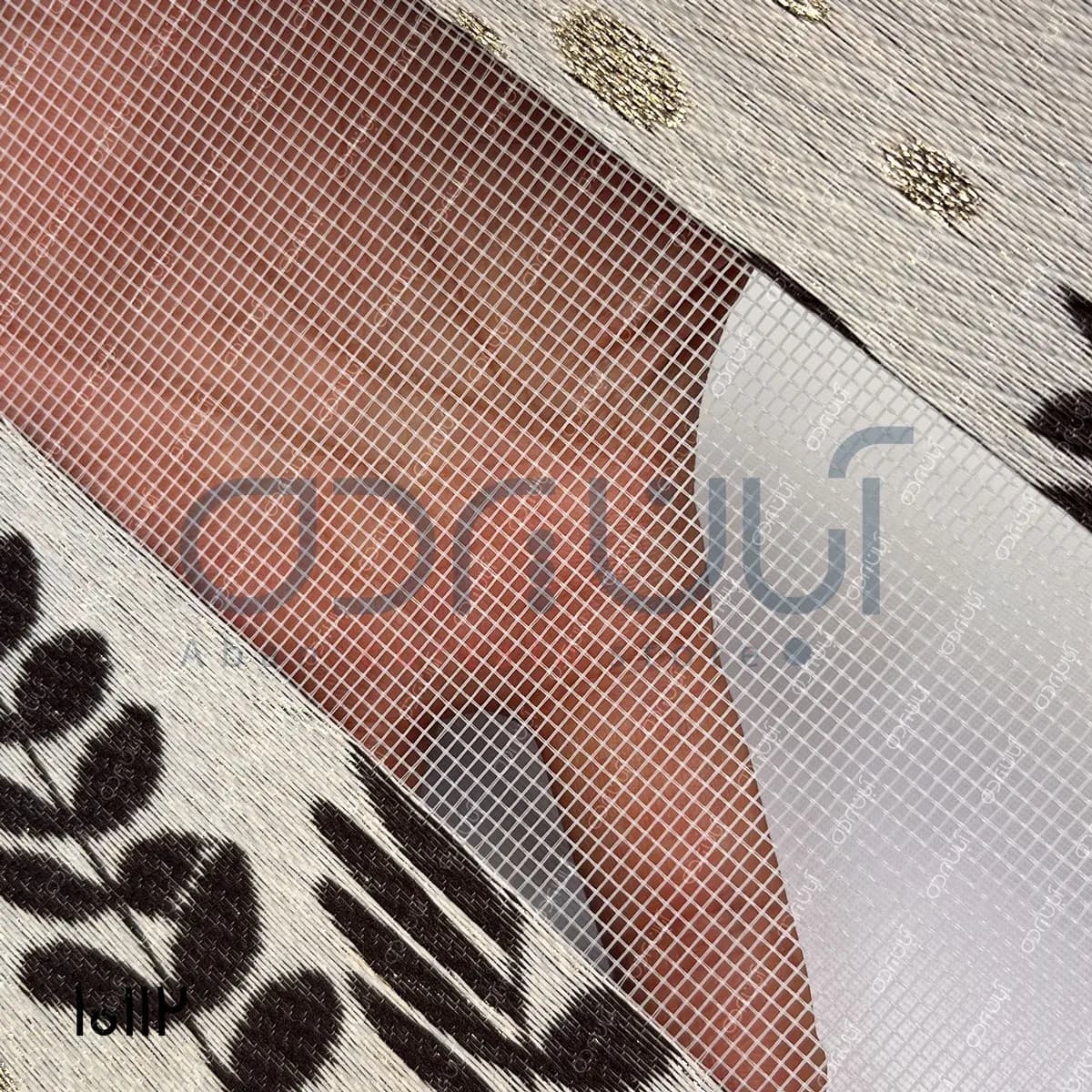 پرده زبرا طرح گل گندم رنگ طوسی — تصویر ۴