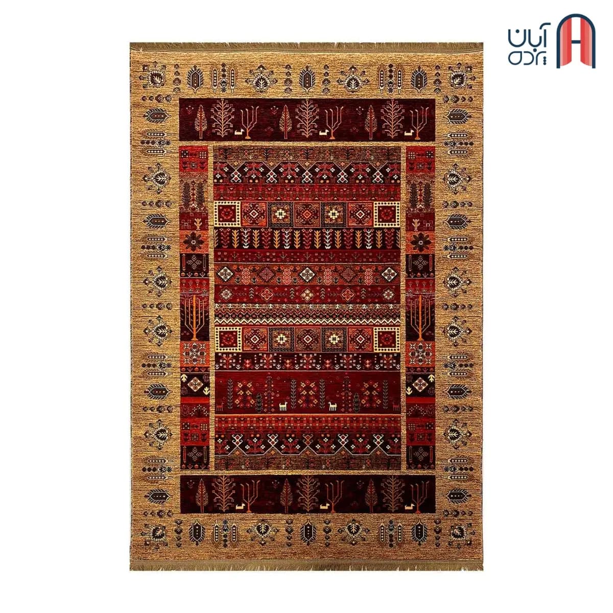 فرش کلکسیون خزان کد فرش 1-430، رنگ بژ چهارمتری