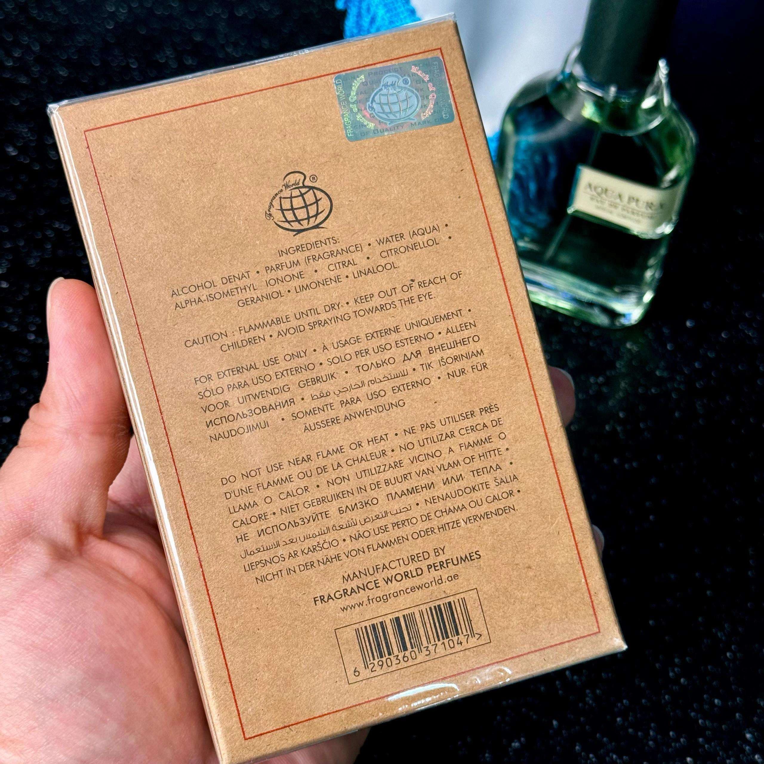 عطر ادکلن آکوا پورا فراگرنس ورد 70 میل | رایحه خنک و دریایی — تصویر ۴