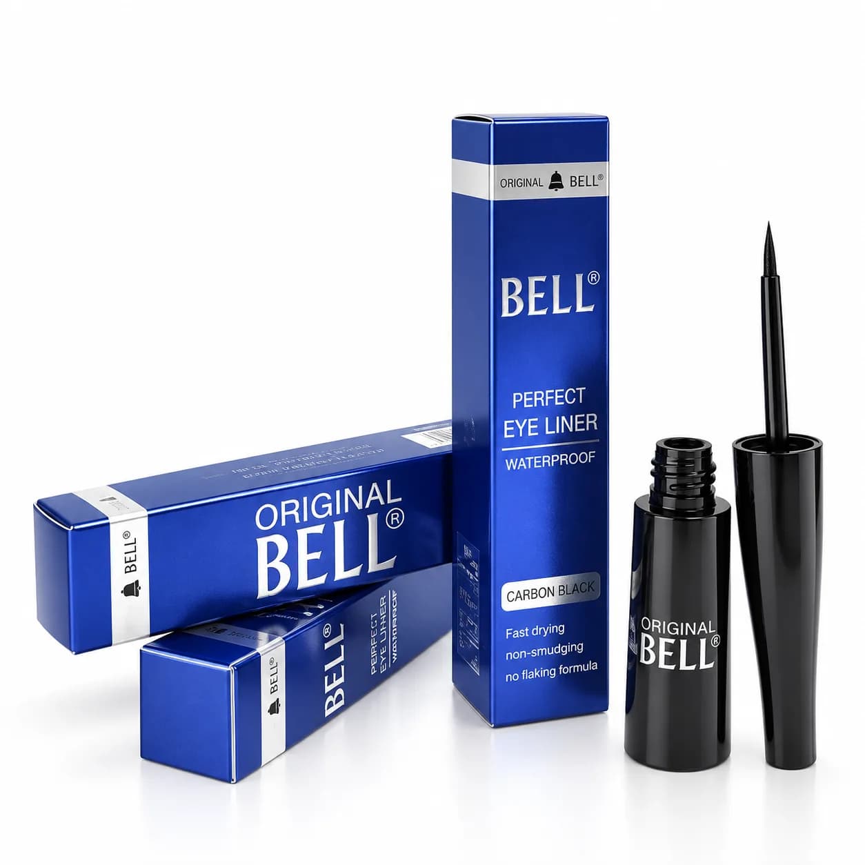 خط چشم مایع مشکی بل Bell با فرچه مویی و ماژیکی — تصویر ۴