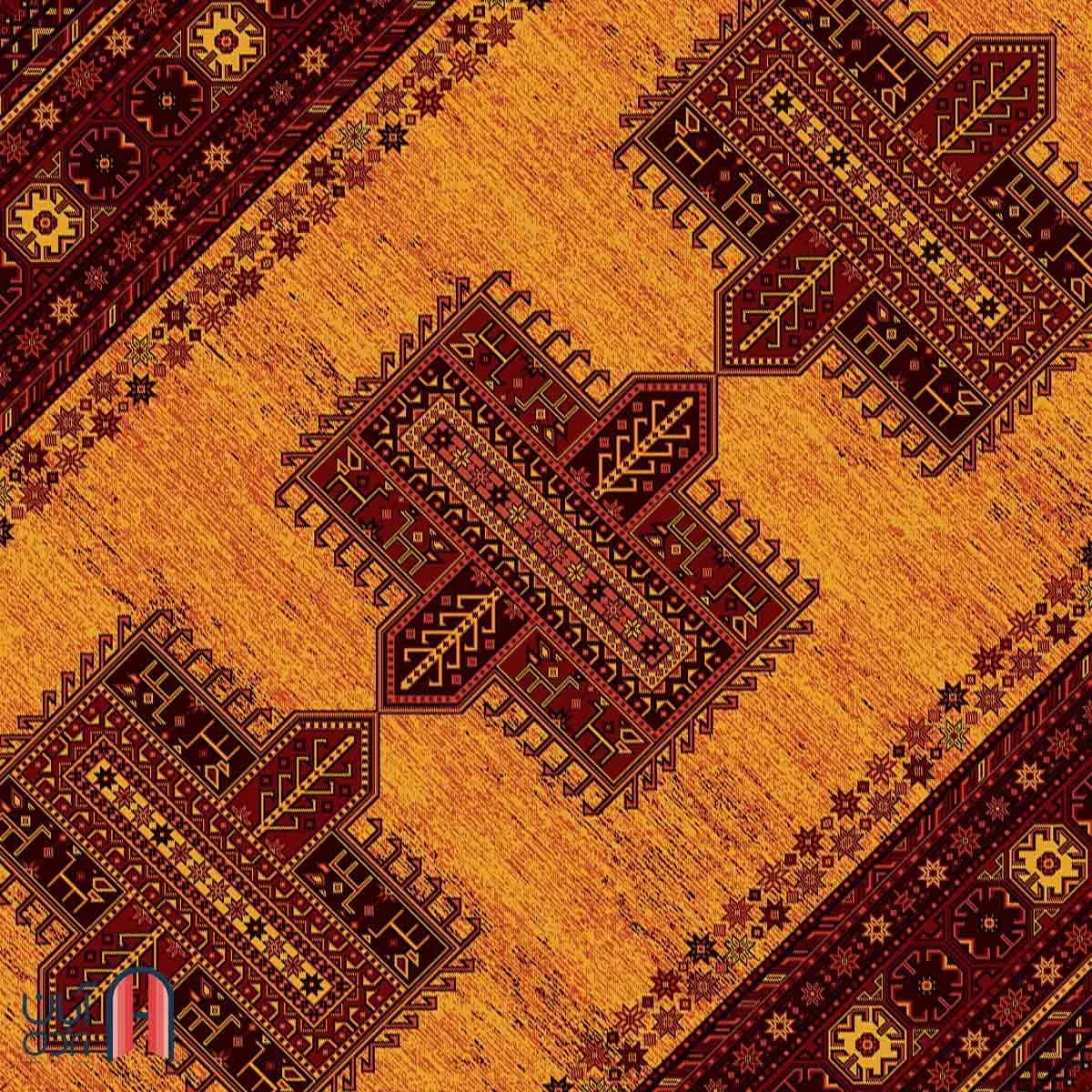 فرش کلکسیون بلوچ کد 2-204، زرد رنگ چهارمتری — تصویر ۳