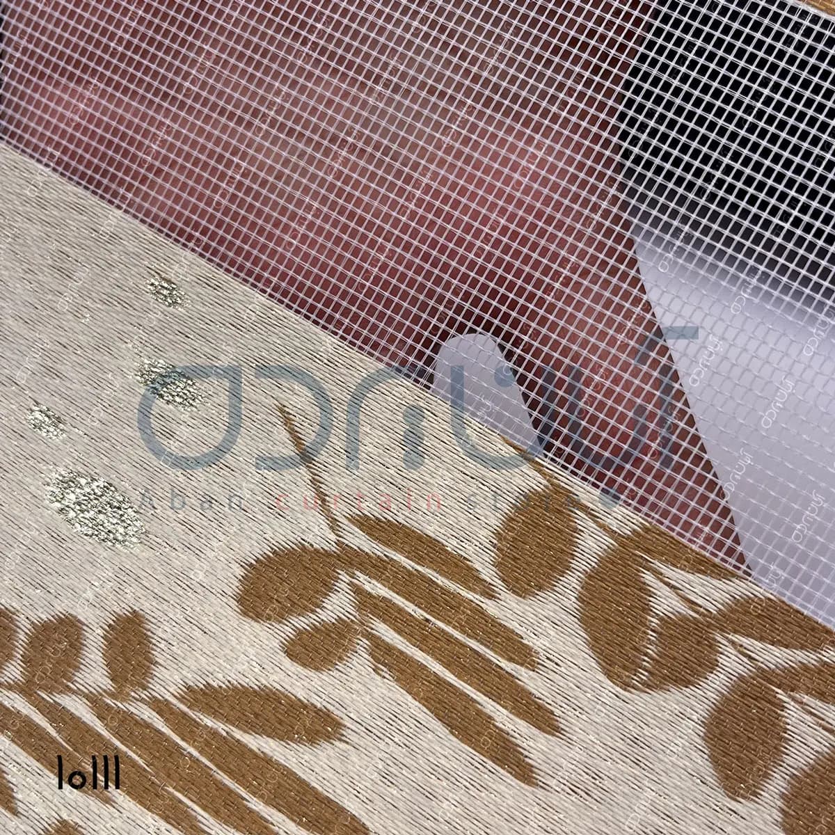 پرده زبرا طرح گل گندم رنگ نسکافه ای — تصویر ۴