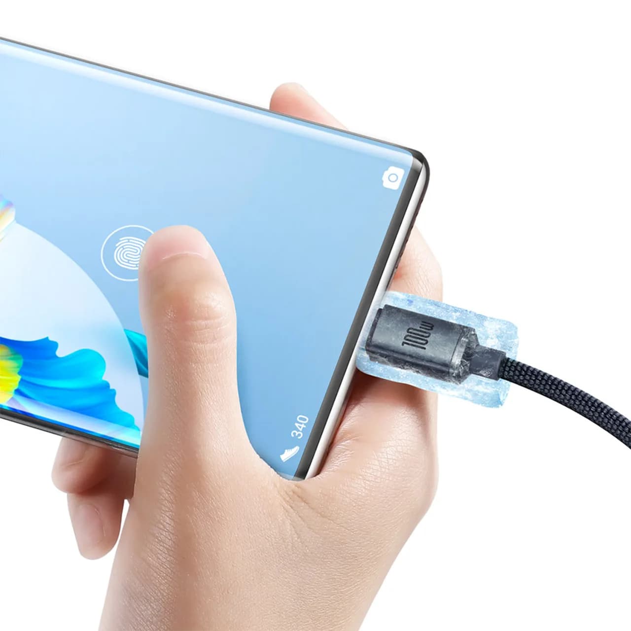 کابل تبدیل USB به تایپ سی بیسوس مدل CAJY000405 طول 1.2 متر توان 100 وات — تصویر ۸