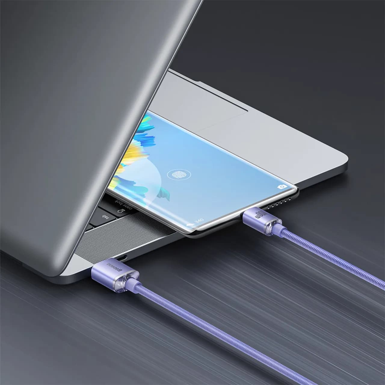 کابل تبدیل USB به تایپ سی بیسوس مدل CAJY000405 طول 1.2 متر توان 100 وات — تصویر ۷