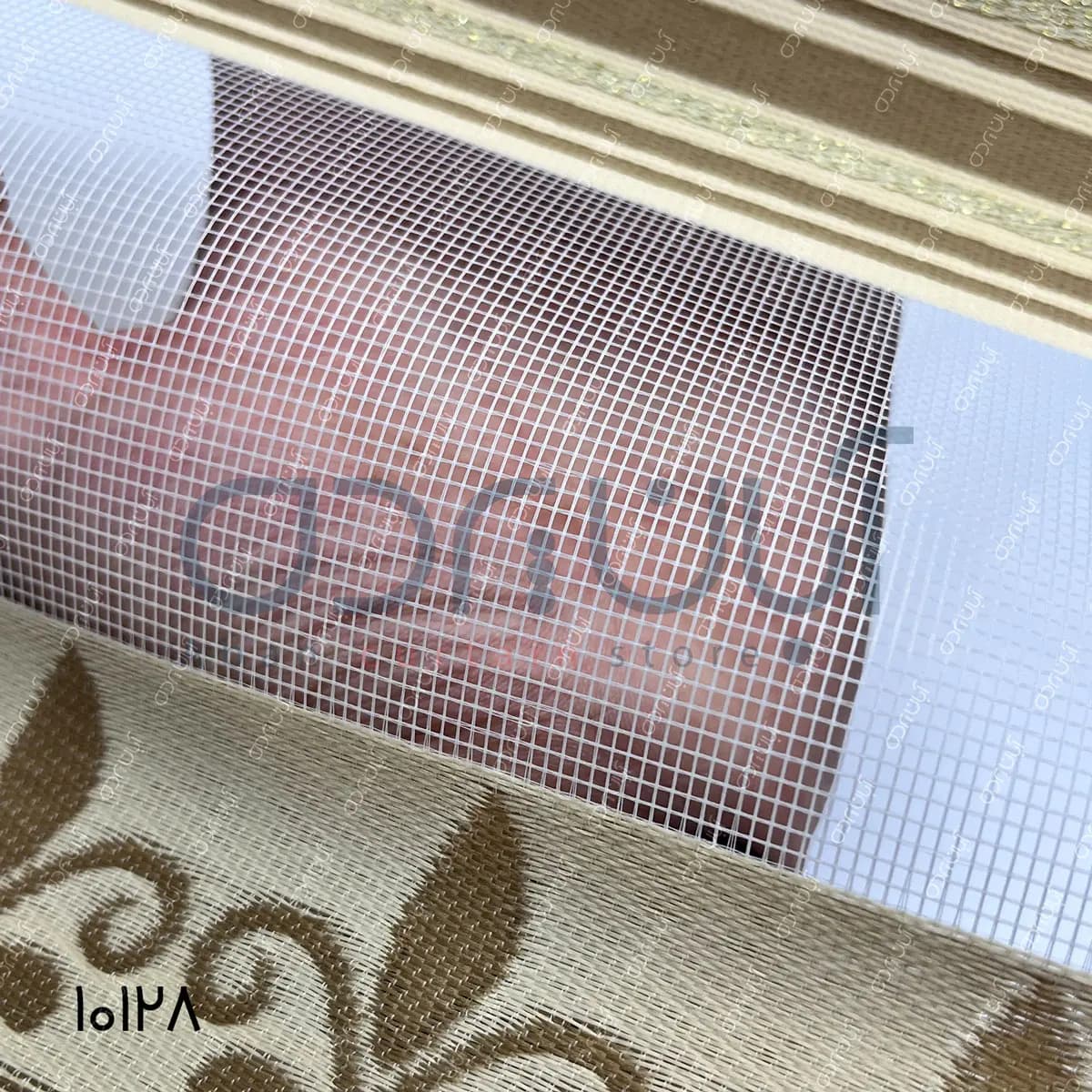 پرده زبرا طرح نیلوفرآبی رنگ نسکافه ای روشن و تیره — تصویر ۴