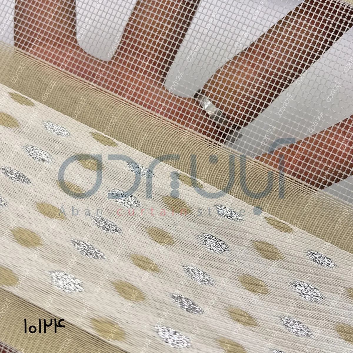 پرده زبرا طرح آبنباتی رنگ سبز زیتونی و کرم — تصویر ۴