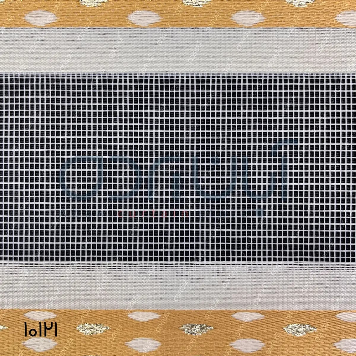 پرده زبرا طرح آبنباتی رنگ خردلی و کرم — تصویر ۳