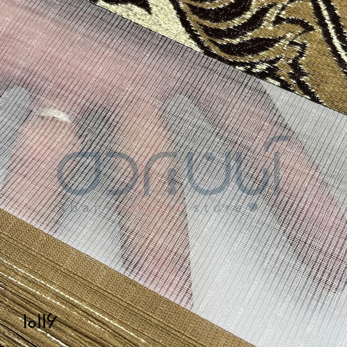 پرده زبرا طرح شاه عباسی رنگ نسکافه ای تیره و قهوه ای — تصویر ۴