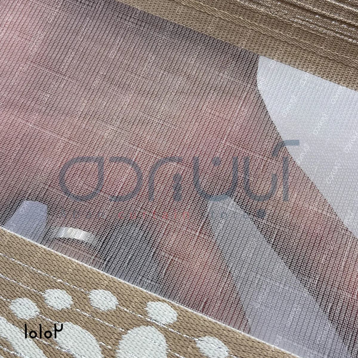 پرده زبرا طرح پتوس رنگ کرم تیره — تصویر ۴
