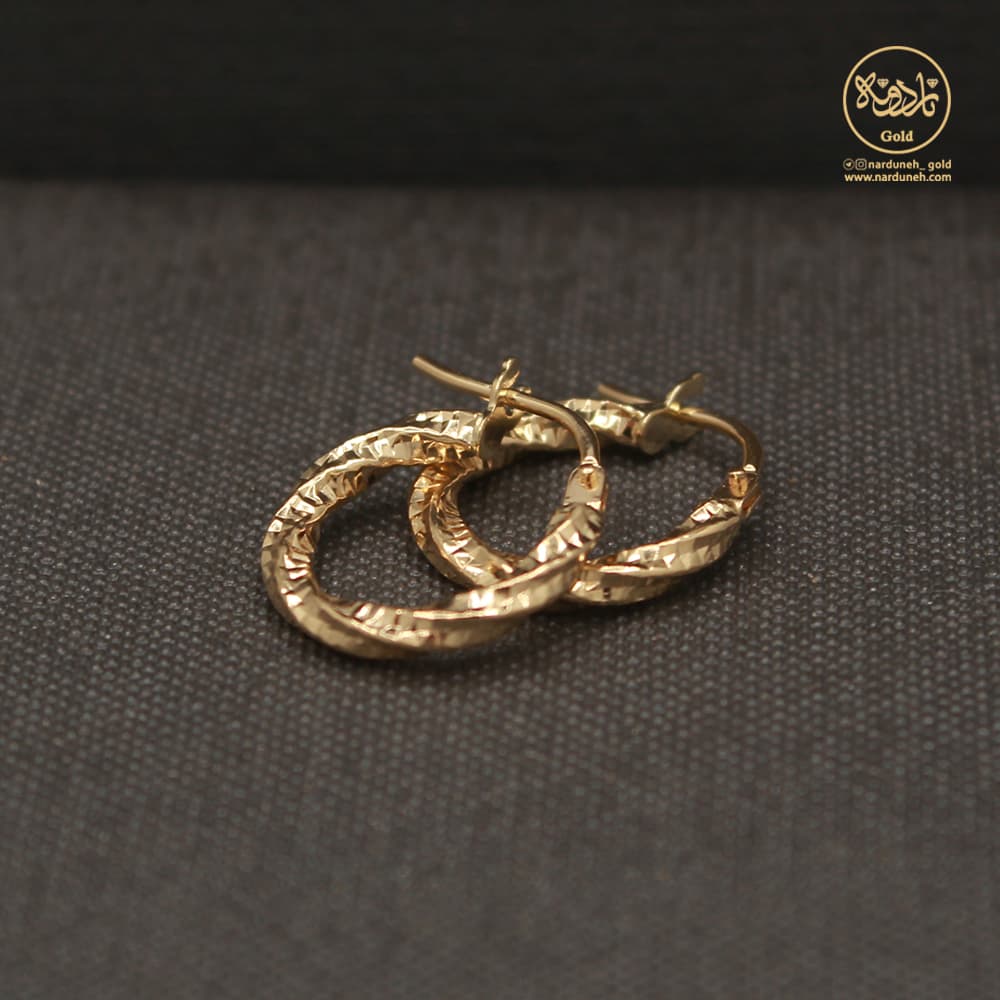 گوشواره حلقه اسپیرال تراش