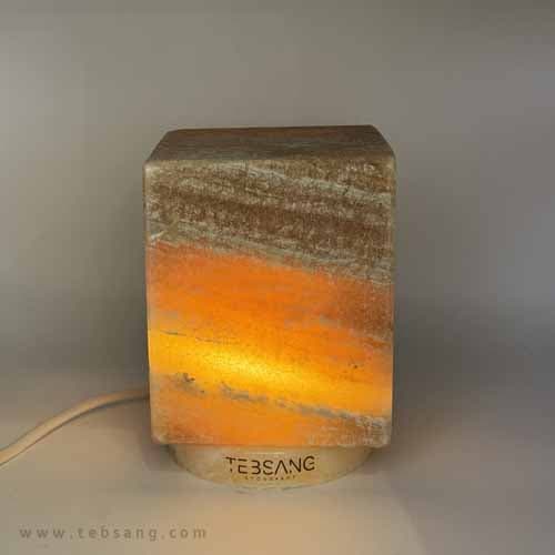 آباژور سنگ نمک طرح مکعب / کد ZC-1167