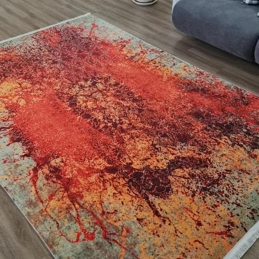 فرشینه مخمل هازان ترک طرح آبرنگ پاییزی u458(پس کرایه)
