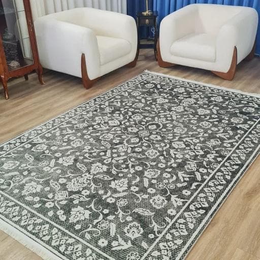فرشینه مخمل هازان ترک طرح سیلورگل u487(پس کرایه)