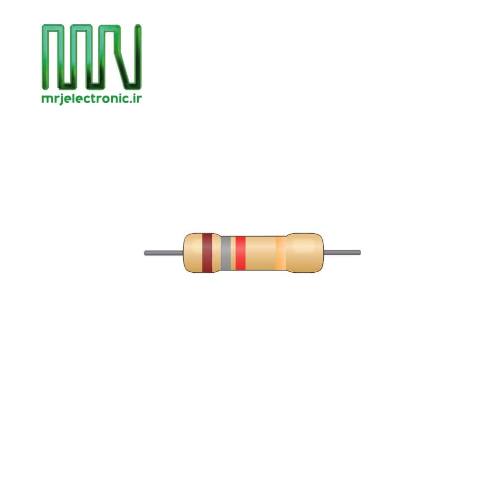 مقاومت 1/8 کیلو اهم 0.25 وات 100 عددی