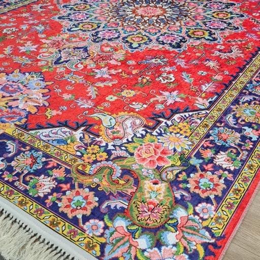فرشینه مخمل هازان ترک طرح گلرخ سرخ u482(پس کرایه) — تصویر ۷