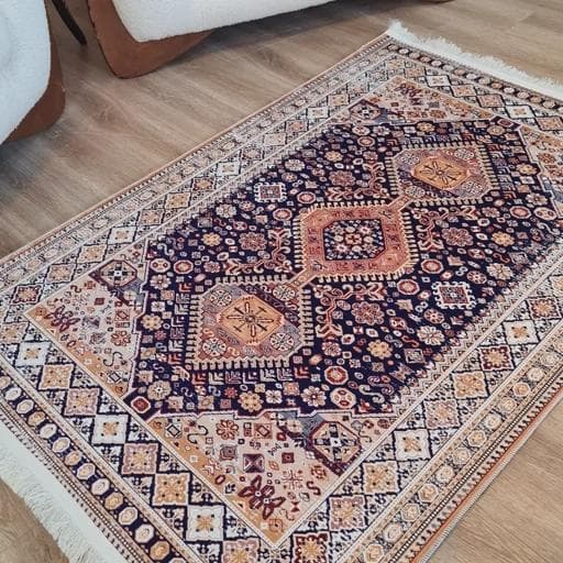 فرشینه مخمل هازان ترک طرح بختیاری تیره A150(پس کرایه) — تصویر ۸