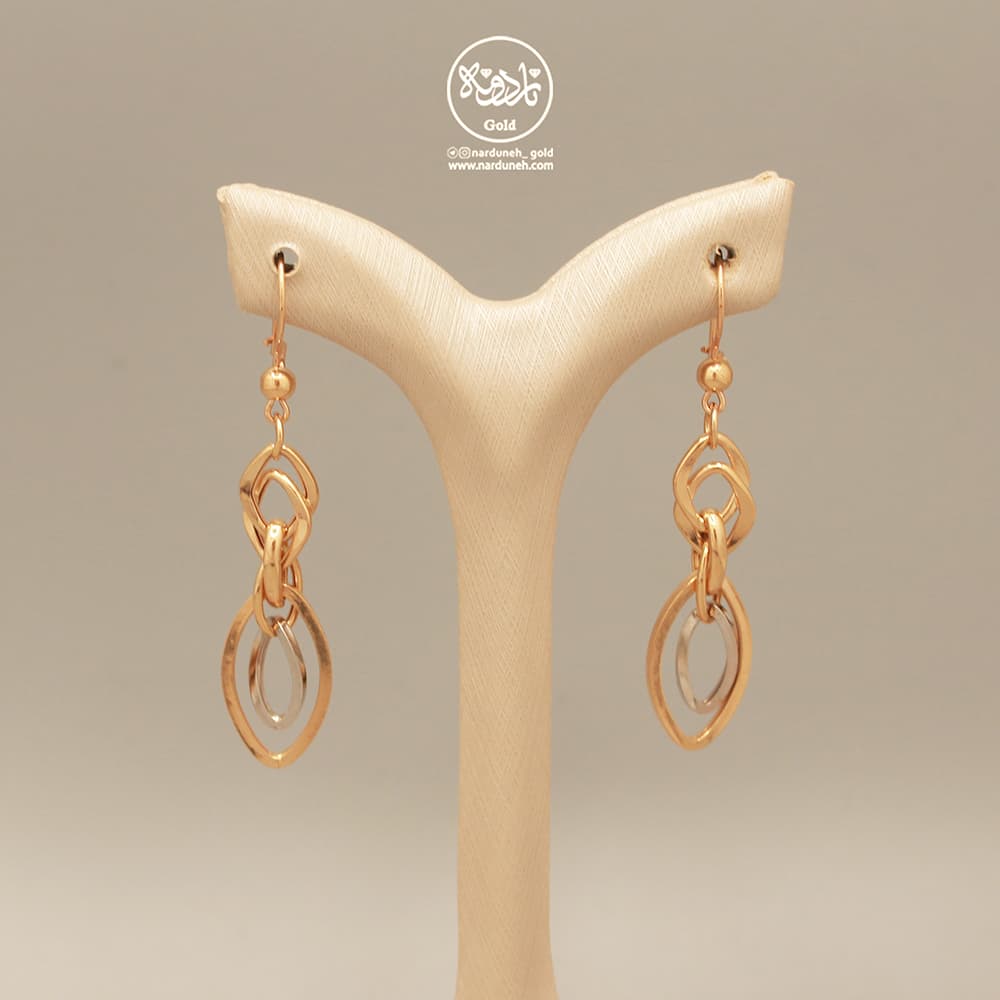 گوشواره دو رنگ آویز — تصویر ۸