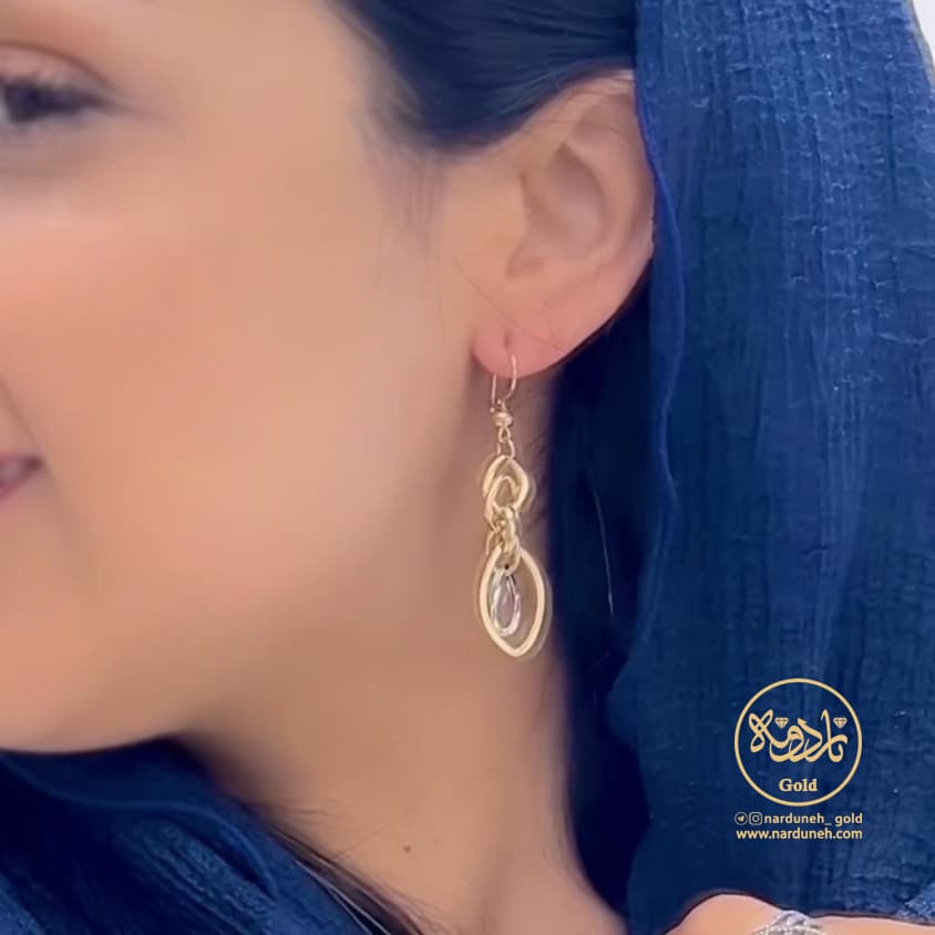 گوشواره دو رنگ آویز — تصویر ۱۰