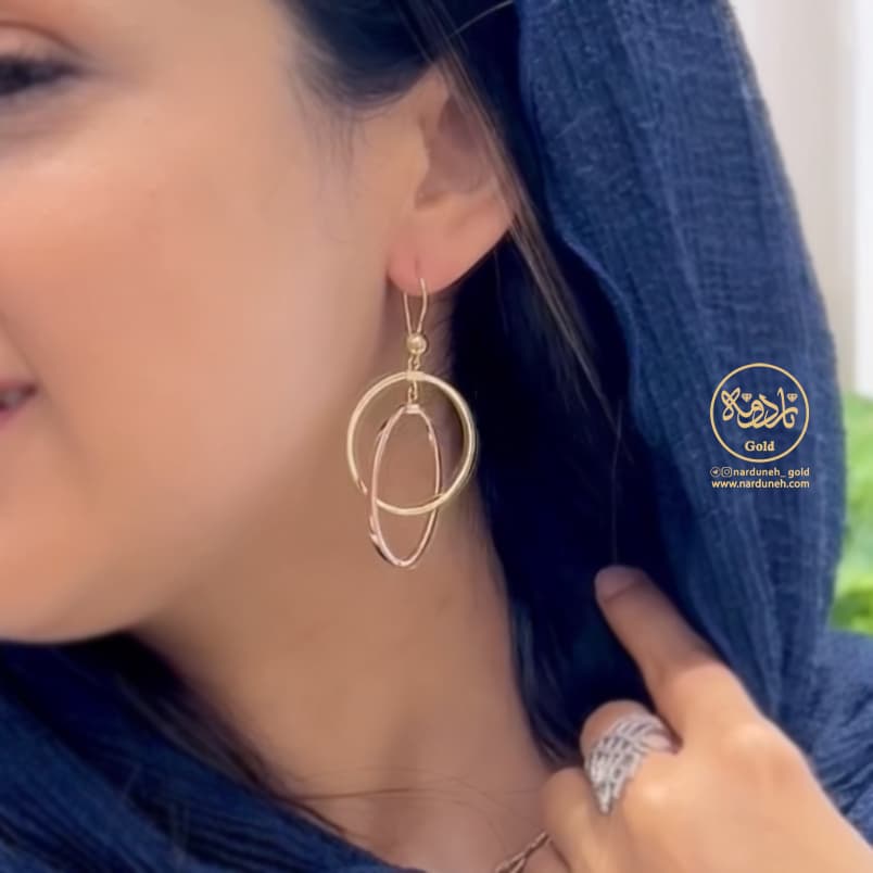 گوشواره دو رنگ آویز — تصویر ۱۲