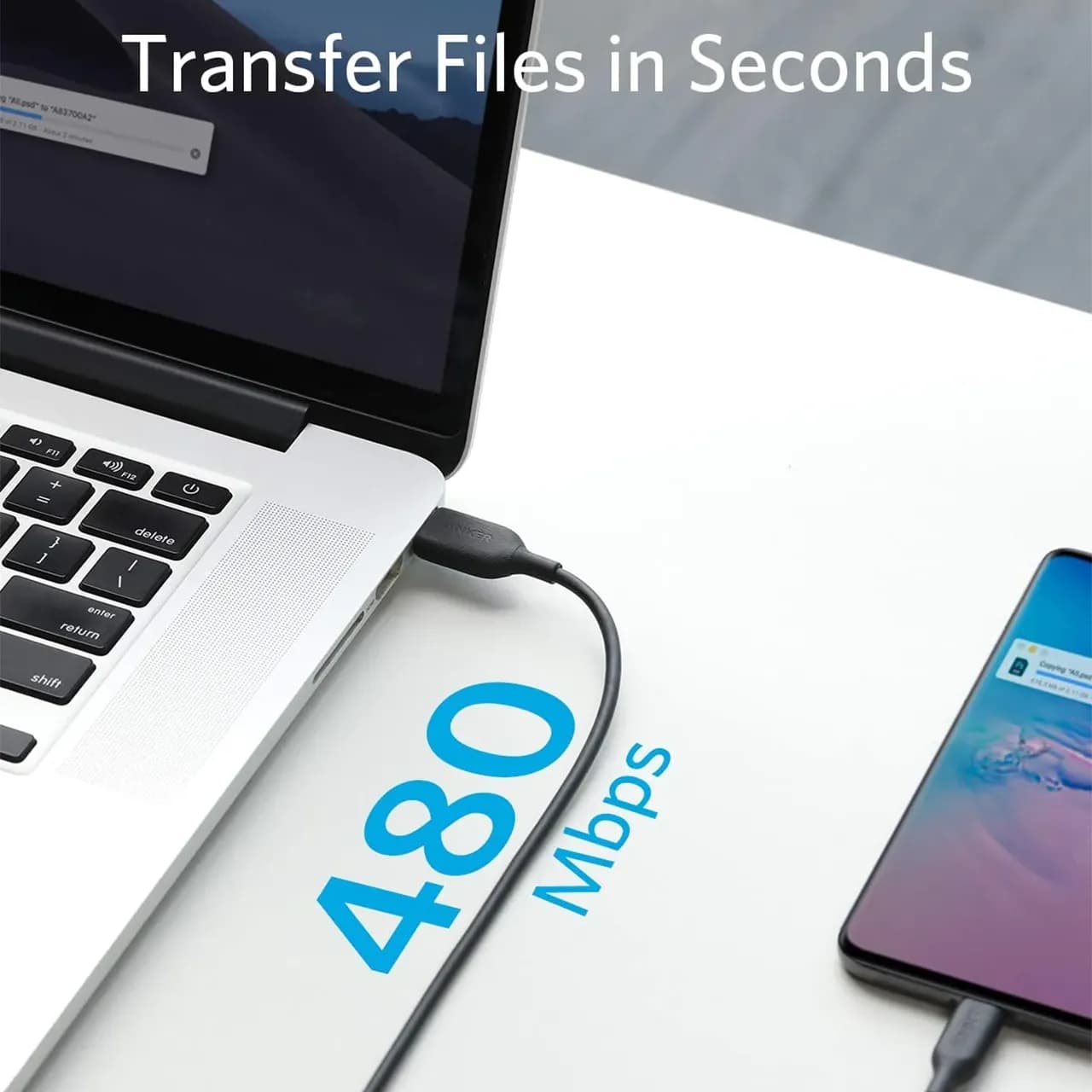 کابل تبدیل تایپ سی به تایپ سی انکر مدل PowerLine III A8852 طول 90 سانتی متر — تصویر ۳