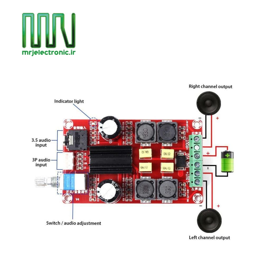 ماژول آمپلی فایر 100 وات XH-M189 — تصویر ۴
