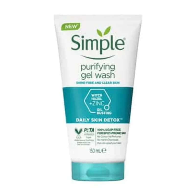 ژل شست و شوی صورت سیمپل Purifying مناسب پوست چرب و لک دار حجم 150 میلی لیتر