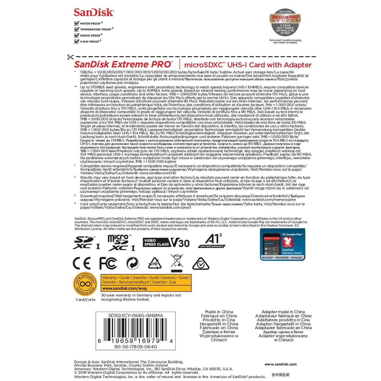 کارت حافظه MicroSD سن دیسک مدل Extreme PRO ظرفیت 64 گیگابایت 170MB/s — تصویر ۵