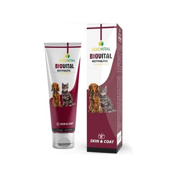 خمیر پوست و مو سگ و گربه زوویتال مدل Biovital Biotin & Zinc وزن ۱۰۰ گرم — تصویر ۳