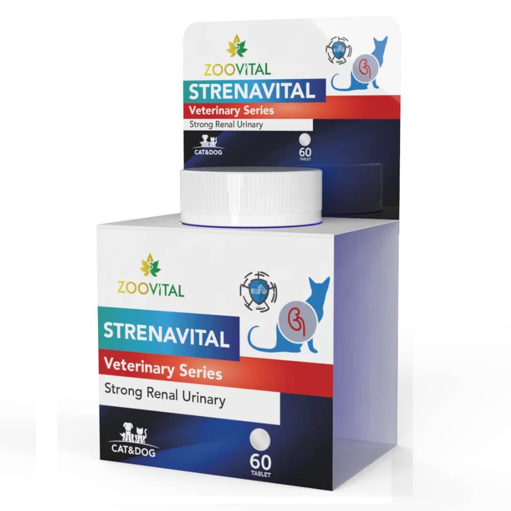 قرص تقویت کننده مجاری ادراری سگ و گربه زوویتال مدل Strenavital تعداد ۶۰ عدد