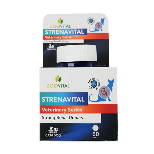 قرص تقویت کننده مجاری ادراری سگ و گربه زوویتال مدل Strenavital تعداد ۶۰ عدد — تصویر ۴