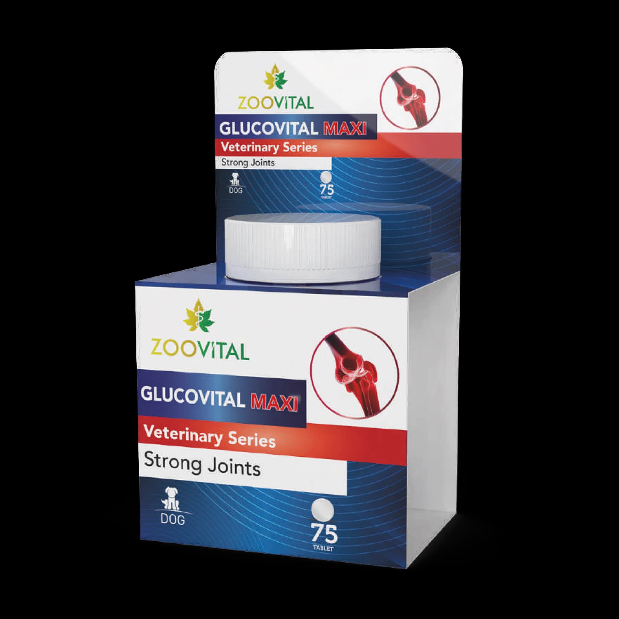 قرص تقویت کننده مفاصل سگ های نژاد بزرگ زوویتال مدل Glucovital Max تعداد ۷۵ عدد — تصویر ۲