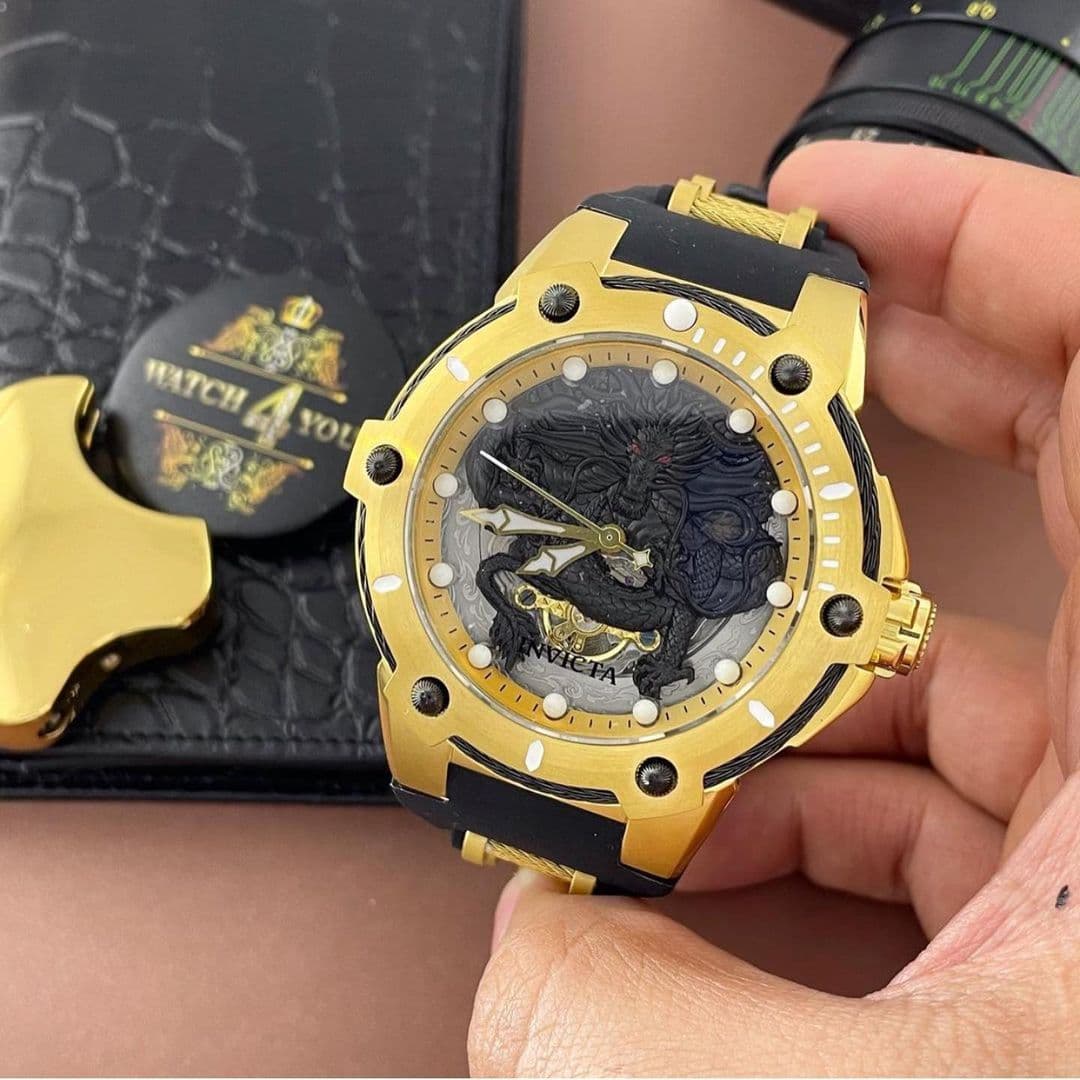 ساعت مردانه اتوماتیک اينويكتا دراگون بند رابر INVICTA — تصویر ۲