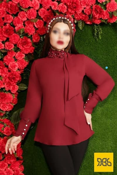 شومیز یقه سه گل