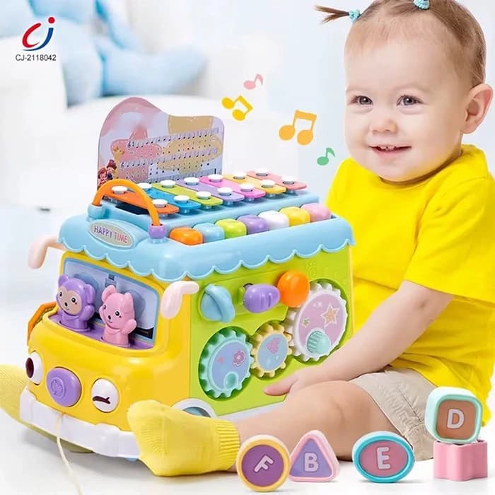 اتوبوس مدرسه موزیکال و آموزشی سوببر (Sobebear) کد YL1033