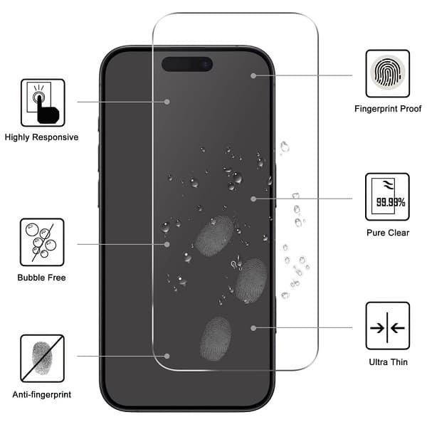 گلس بدون حاشیه گوشی اپل آیفون iPhone 17 — تصویر ۲