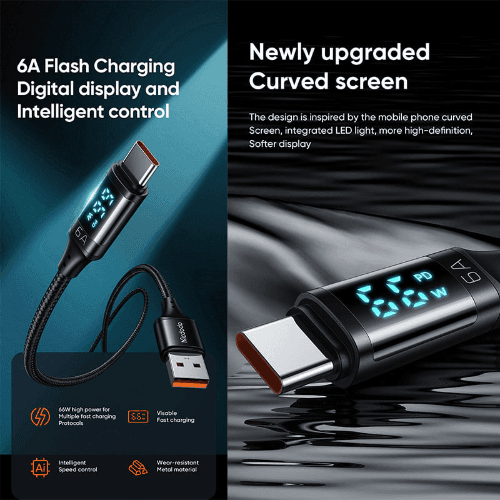 کابل شارژ USB به تایپ سی صفحه دار مک دودو 1.2 متر — تصویر ۳