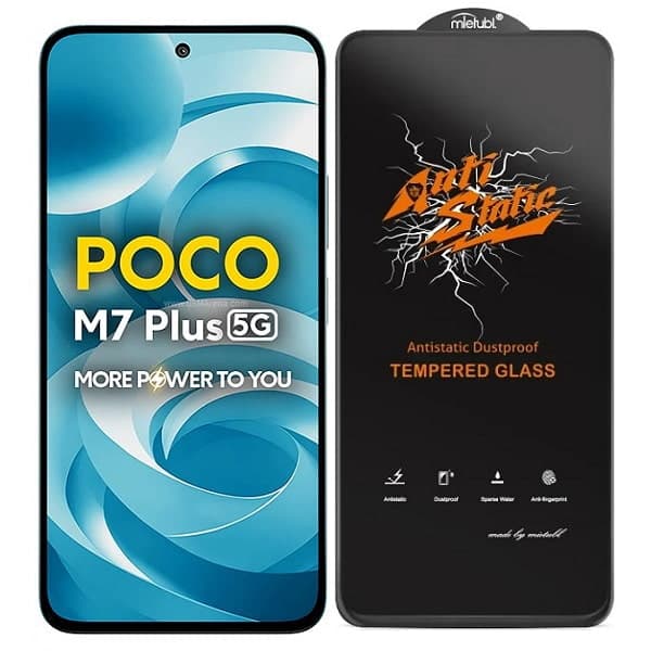 گلس فول چسب گوشی شیائومی Poco M7 Plus مدل Anti Static