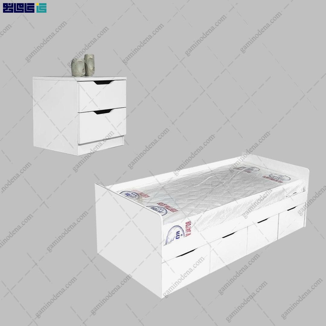 ست تخت خواب و پاتختی کشودار سانیا