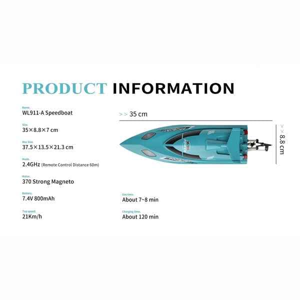 قایق کنترلی شارژی کد WLtoys WL911-A — تصویر ۴
