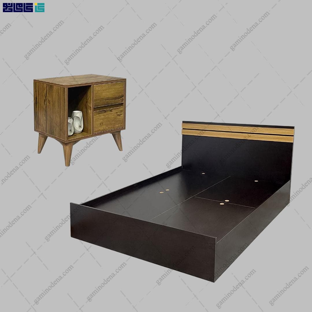 ست تخت خواب و پاتختی ساده و شیک مهسا