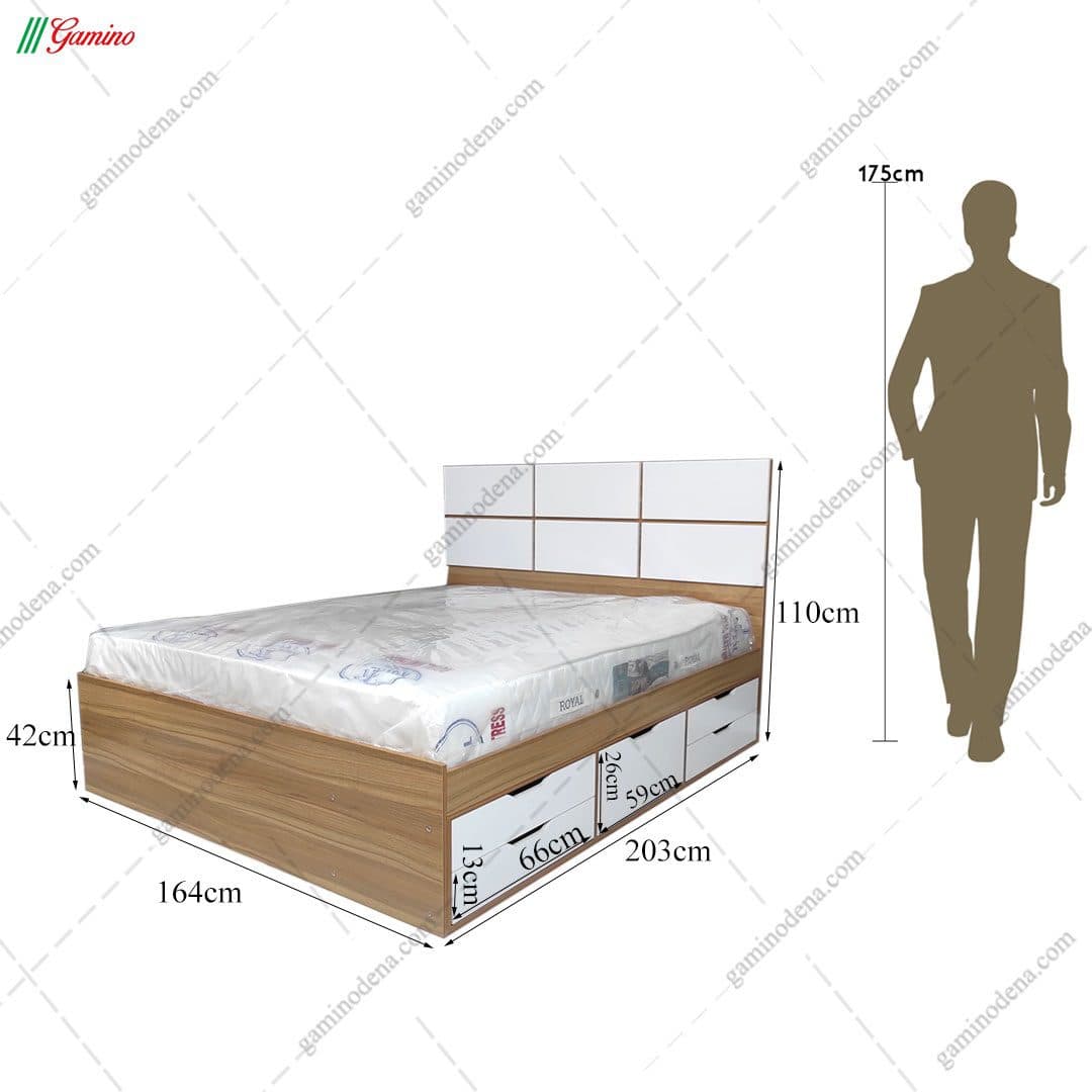 ست تخت خواب و میز تحریر کشودار کلاره — تصویر ۵
