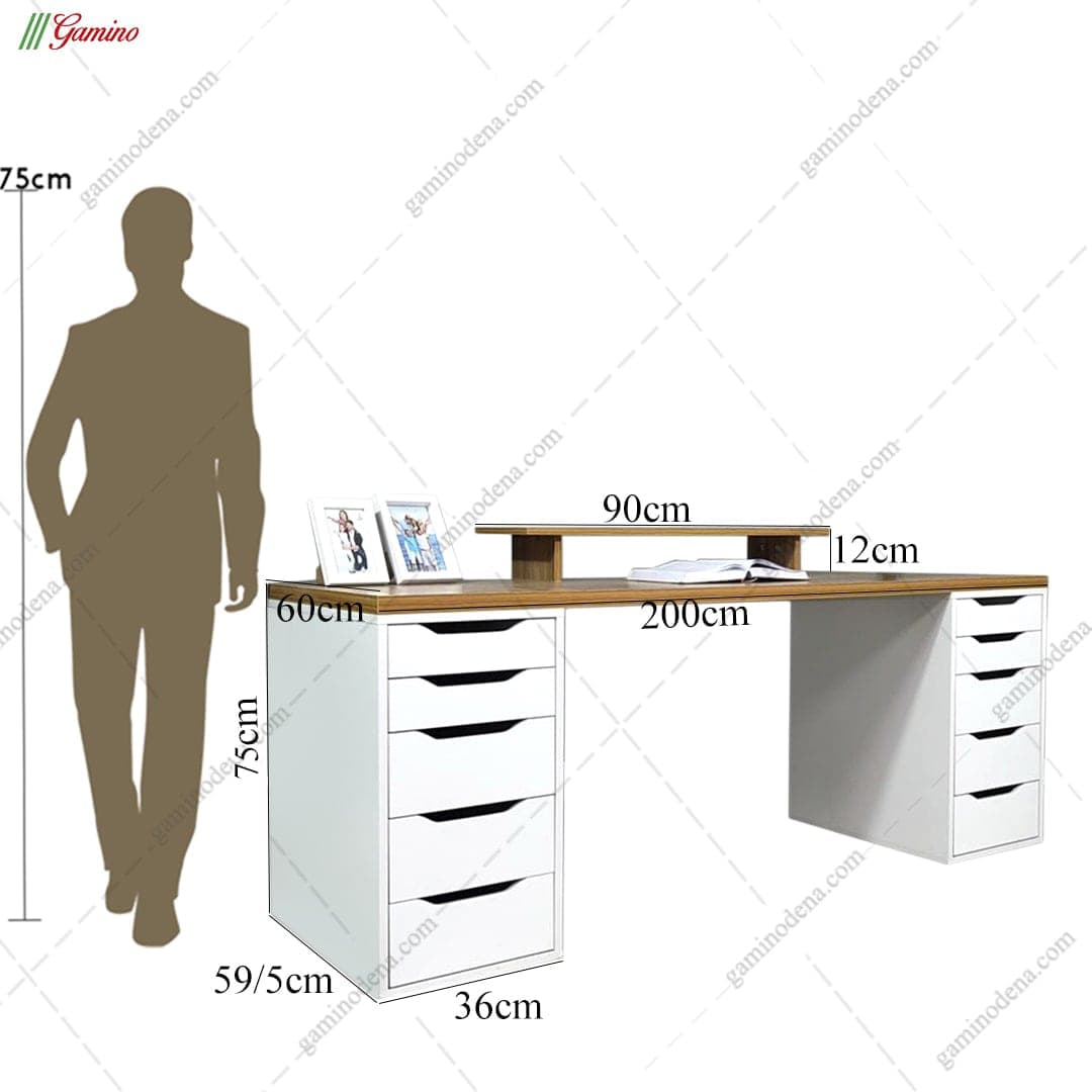 ست تخت خواب و میز تحریر کشودار کلاره — تصویر ۶