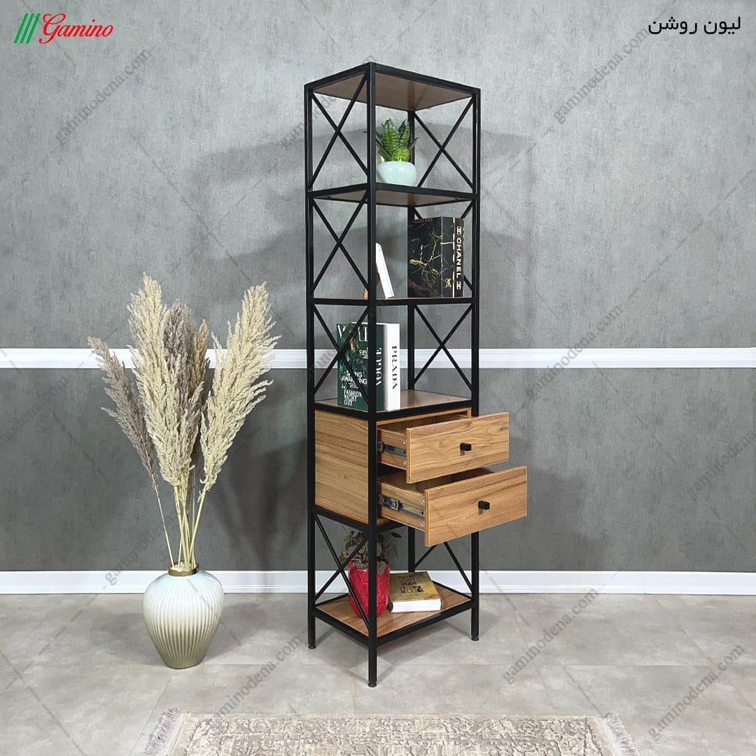 ست میز تحریر و کتابخانه فلزی یاس — تصویر ۵