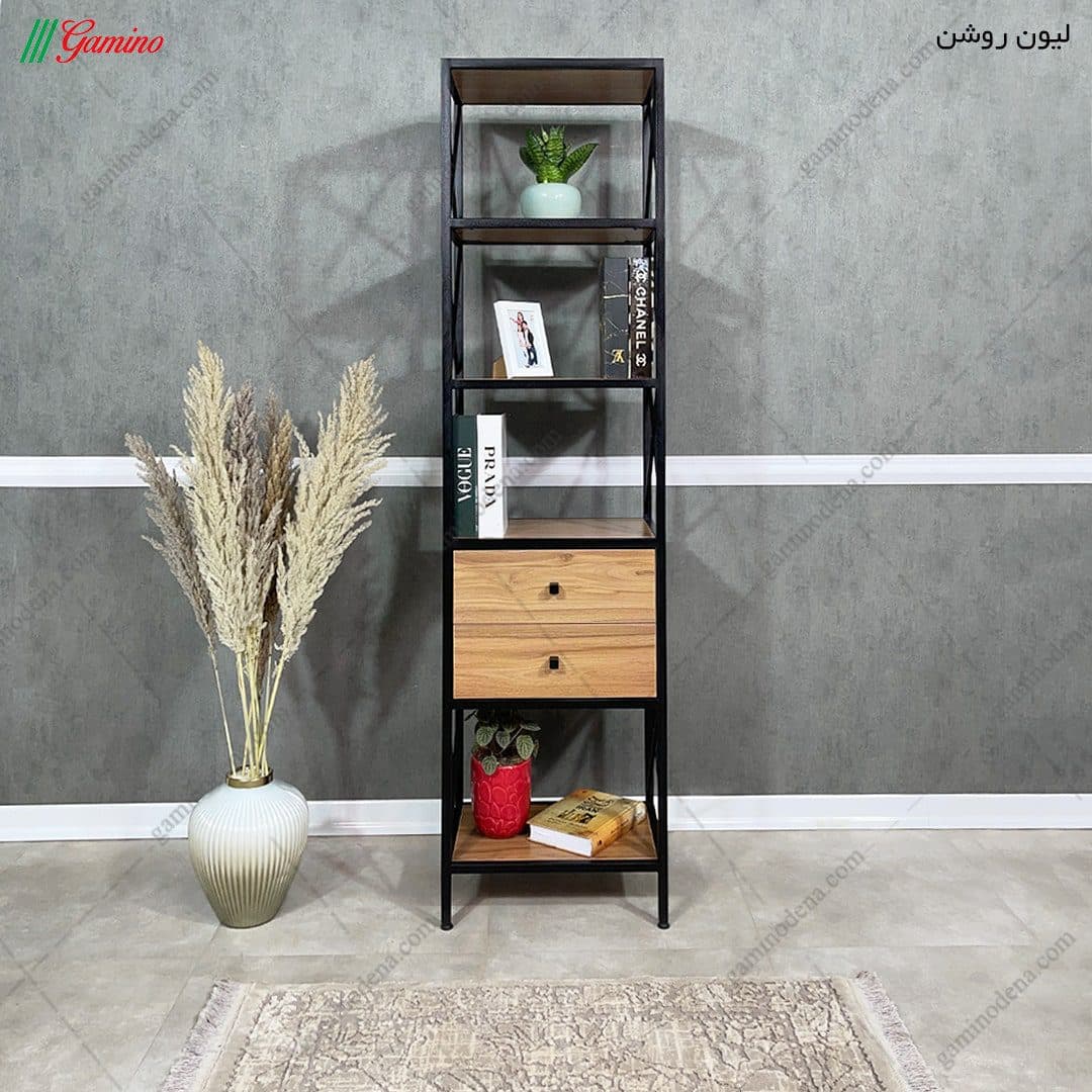 ست میز تحریر و کتابخانه فلزی یاس — تصویر ۴