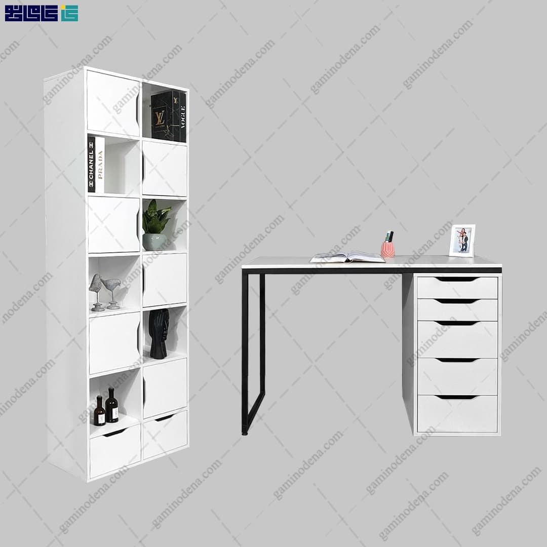 ست میز تحریر و کتابخانه مدرن برنا